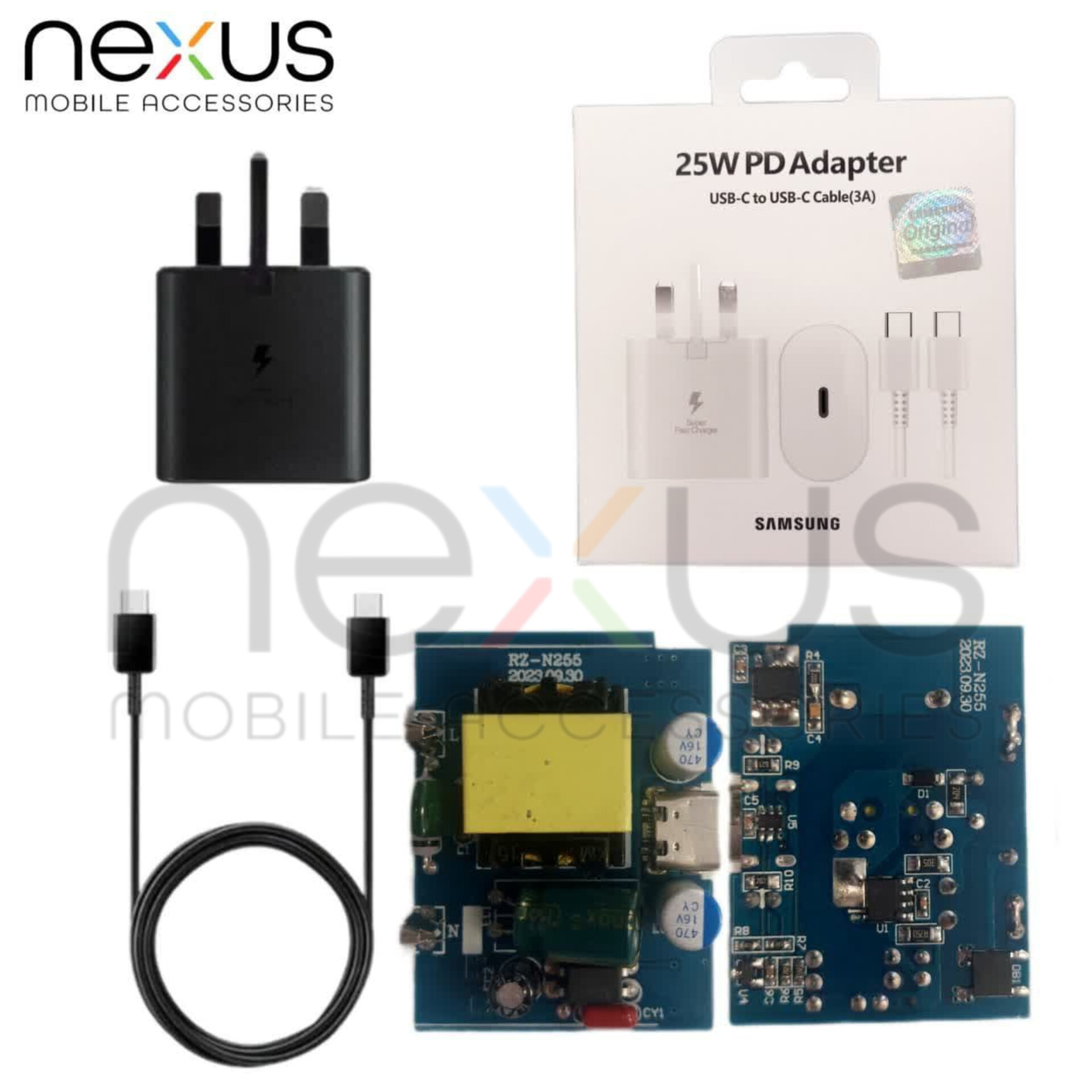 آداپتور 25w همراه با کابل پک آمریکا