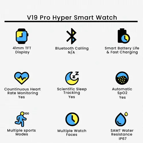 ساعت هوشمند V19 PRO صفحه گرد